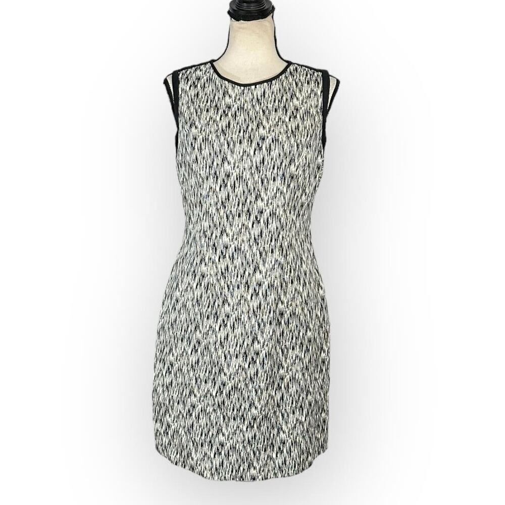 Sandro Paris Open Back Sheath Mini Dress Women's 3 Black White Sleeveless - Picture 3 of 10